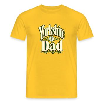 Papa du Yorkshire, Père du Yorkshire Fier Cadeau - T-shirt homme - jaune - Devant - AI Model Male 178 dark (178cm)