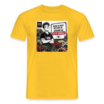 Fragen Sie nicht, wo etwas ist. - Männer T-Shirt - Gelb - Vorne - AI Model Male 178 dark (178cm)