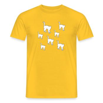 feline - Men's T-Shirt - yellow - Front - AI Model Male 178 dark (178cm)