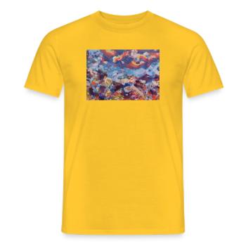 Colorful mosaic abstraction - Men's T-Shirt - yellow - Front - AI Model Male 178 dark (178cm)