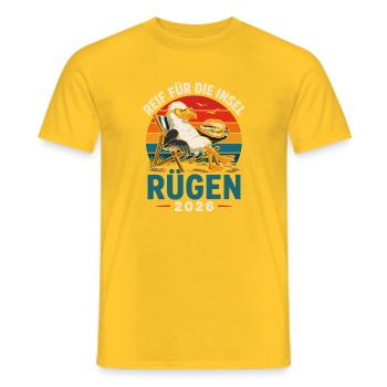 Reif für die Insel Rügen 2026 - Männer T-Shirt - Gelb - Vorne - AI Model Male 178 dark (178cm)