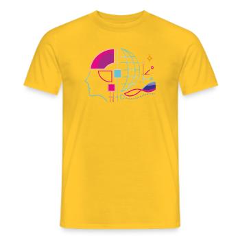 Globale Intelligenz - Männer T-Shirt - Gelb - Vorne - AI Model Male 178 dark (178cm)