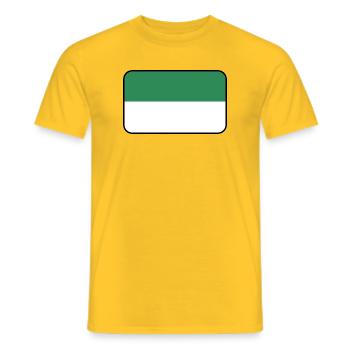 Vlieland Flag Logo – Island Wear - Men's T-Shirt - yellow - Front - AI Model Male 178 dark (178cm)