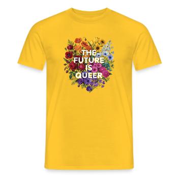 Pride Month LGBT – Die Zukunft ist queer - Männer T-Shirt - Gelb - Vorne - AI Model Male 178 dark (178cm)