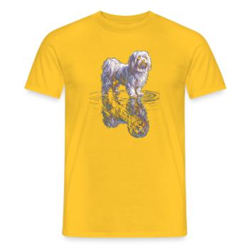 Maltese with water reflection - Men's T-Shirt - yellow - Front - AI Model Male 178 dark (178cm)
