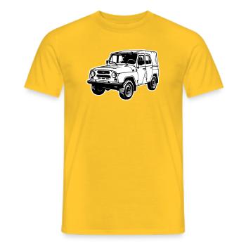 UAZ Geländefahrzeug (2-farbig) - Männer T-Shirt - Gelb - Vorne - AI Model Male 178 dark (178cm)