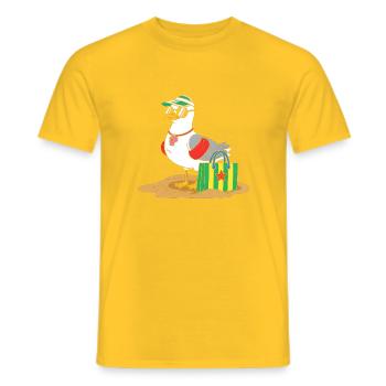 Oiseau de plage avec des lunettes de soleil - T-shirt homme - jaune - Devant - AI Model Male 178 dark (178cm)
