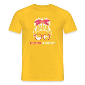 Forensics, Forensic Scientists, Forensic Science - Men's T-Shirt - yellow - Front - AI Model Male 178 dark (178cm)