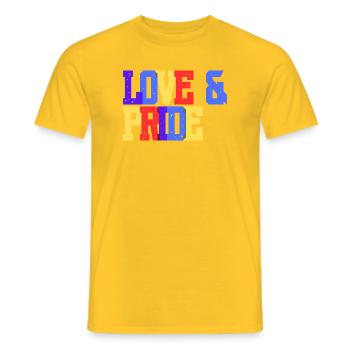Liebe und Pride Regenbogen - Männer T-Shirt - Gelb - Vorne - AI Model Male 178 dark (178cm)