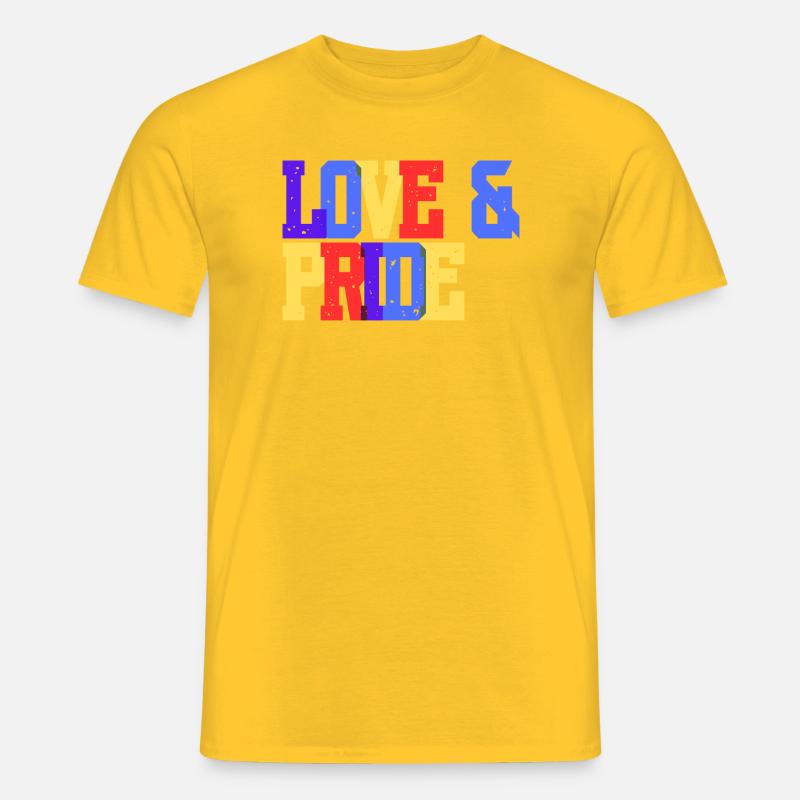 Liebe und Pride Regenbogen - Männer T-Shirt - Gelb