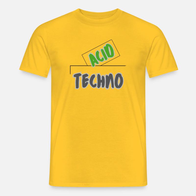 Acid Techno - Männer T-Shirt - Gelb