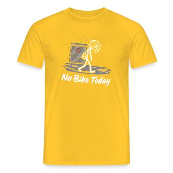 Kein Fahrrad Heute im Regen - Männer T-Shirt - Gelb - Vorne - AI Model Male 178 dark (178cm)