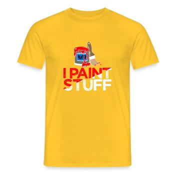 I Paint Stuff Painter Logo - Men's T-Shirt - yellow - Front - AI Model Male 178 dark (178cm)