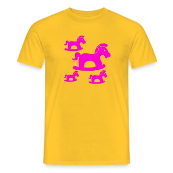 horses - Men's T-Shirt - yellow - Front - AI Model Male 178 dark (178cm)