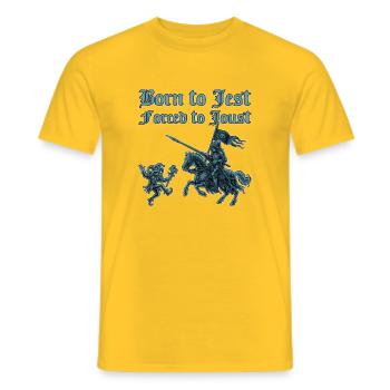 Born to Jest, Forced to Joust - Männer T-Shirt - Gelb - Vorne - AI Model Male 178 dark (178cm)