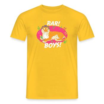 Tiger Lounge RAR BOYS! - Männer T-Shirt - Gelb - Vorne - AI Model Male 178 dark (178cm)