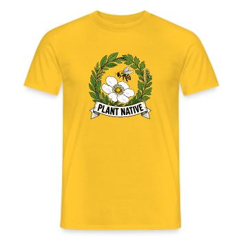 Plantez un jardin indigène des abeilles et des échinaces - T-shirt homme - jaune - Devant - AI Model Male 178 dark (178cm)