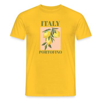 Italien Portofino Urlaub Strand Zitronen Mode - Männer T-Shirt - Gelb - Vorne - AI Model Male 178 dark (178cm)