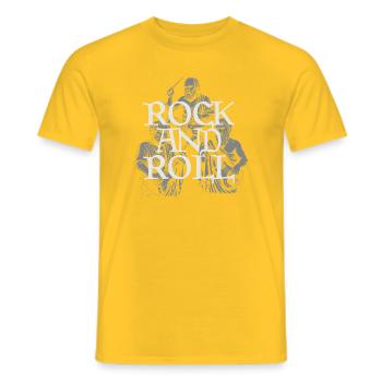 Classic Rock and Roll Philosophenband - Männer T-Shirt - Gelb - Vorne - AI Model Male 178 dark (178cm)