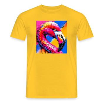 Flamant - T-shirt homme - jaune - Devant - AI Model Male 178 dark (178cm)
