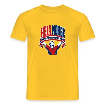 Heia Norge Norway Soccer Fan Viking Scarf Chant - Männer T-Shirt - Gelb - Vorne - AI Model Male 178 dark (178cm)