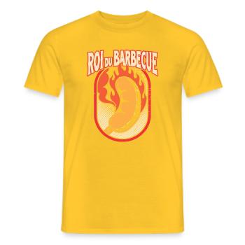 Fire Barbecue King - Men's T-Shirt - yellow - Front - AI Model Male 178 dark (178cm)