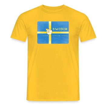 Maillot de football Suède Drapeau de football Suède - T-shirt homme - jaune - Devant - AI Model Male 178 dark (178cm)