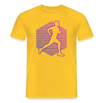 Gift idea for a running with running - Men's T-Shirt - yellow - Front - AI Model Male 178 dark (178cm)