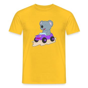 Koala Car - Men's T-Shirt - yellow - Front - AI Model Male 178 dark (178cm)