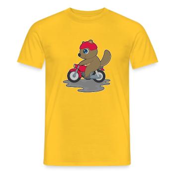 Beaver Motorcycle - Men's T-Shirt - yellow - Front - AI Model Male 178 dark (178cm)