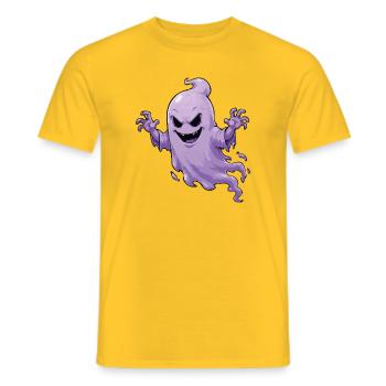 Ghost Haunted Design - Men's T-Shirt - yellow - Front - AI Model Male 178 dark (178cm)