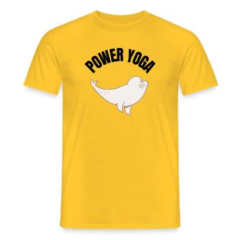 Power Yoga Seal - Men's T-Shirt - yellow - Front - AI Model Male 178 dark (178cm)