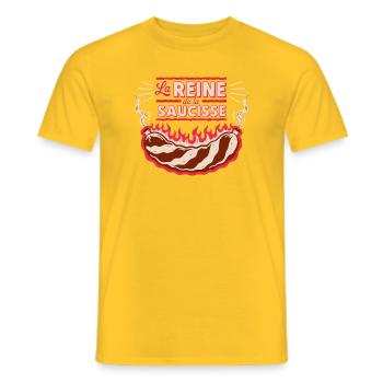 Reine de la Saucisse - T-shirt homme - jaune - Devant - AI Model Male 178 dark (178cm)