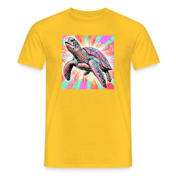 tortue - T-shirt homme - jaune - Devant - AI Model Male 178 dark (178cm)