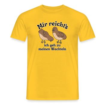 Mir reichts ich geh zu meinen Wachteln - Männer T-Shirt - Gelb - Vorne - AI Model Male 178 dark (178cm)