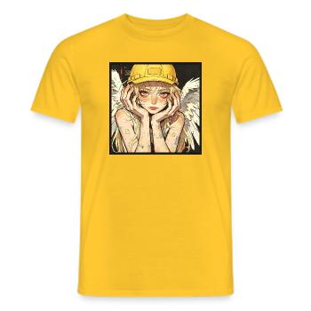Winged Worker Dreamer - Men's T-Shirt - yellow - Front - AI Model Male 178 dark (178cm)