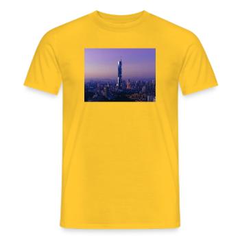 Silhouette du crépuscule avec flèche - T-shirt homme - jaune - Devant - AI Model Male 178 dark (178cm)