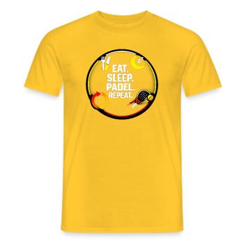 Eat Sleep Padel Repeat - Männer T-Shirt - Gelb - Vorne - AI Model Male 178 dark (178cm)
