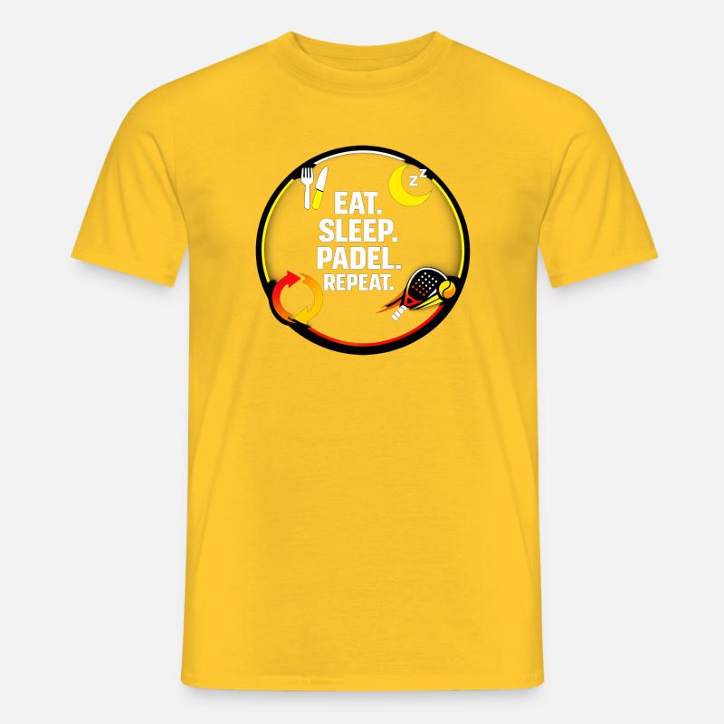 Eat Sleep Padel Repeat - Männer T-Shirt - Gelb
