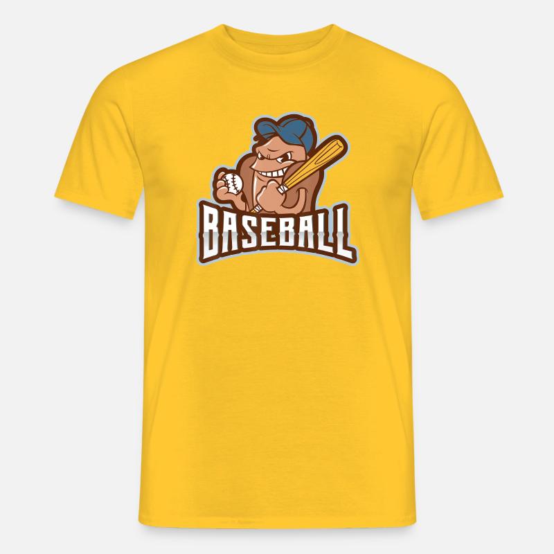 Rogue Batter Baseball-Maskottchen - Männer T-Shirt - Gelb