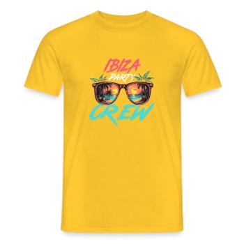 Ibiza Party Crew - Men's T-Shirt - yellow - Front - AI Model Male 178 dark (178cm)