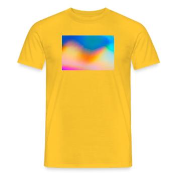 Color Waves Gradient Backdrop - Men's T-Shirt - yellow - Front - AI Model Male 178 dark (178cm)