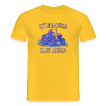 Kein Bauer Kein Essen Traktor - Männer T-Shirt - Gelb - Vorne - AI Model Male 178 dark (178cm)