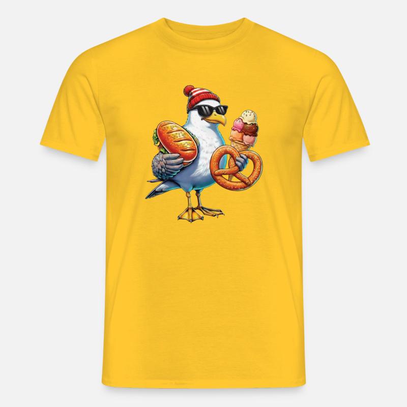 Möwe Brezel Eiscreme - Men's T-Shirt - yellow