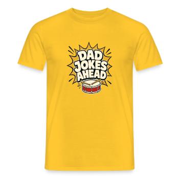 Dad Jokes Ahead Funny Father's Day Dad Humor Gift - Men's T-Shirt - yellow - Front - AI Model Male 178 dark (178cm)
