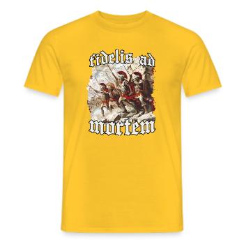 Legendäre Krieger Spartas König Leonidas I Spartan - Männer T-Shirt - Gelb - Vorne - AI Model Male 178 dark (178cm)