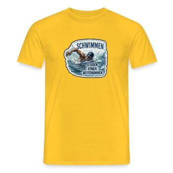 Schwimmen – Atmen und Weiterkommen - Männer T-Shirt - Gelb - Vorne - AI Model Male 178 dark (178cm)