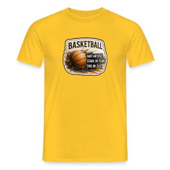 Basketball – Stark im Team - Männer T-Shirt - Gelb - Vorne - AI Model Male 178 dark (178cm)