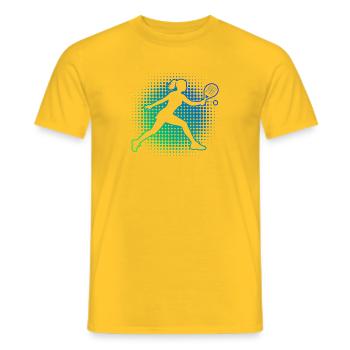 Padel Ausrüstung Geschenkidee für Padel Bälle Fans - Männer T-Shirt - Gelb - Vorne - AI Model Male 178 dark (178cm)