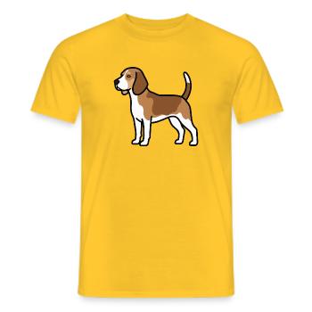 Beagle Dog - Men's T-Shirt - yellow - Front - AI Model Male 178 dark (178cm)